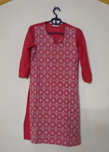 Stylish Red Printed Kurta