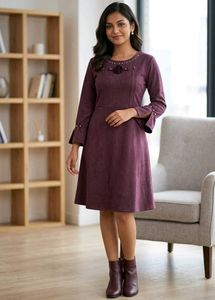Maroon Knee Length Dress🌺