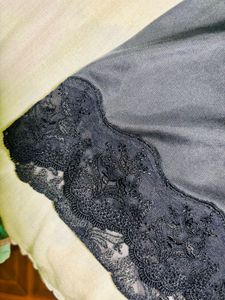 Elegant Black Lace Trim Slip Dress