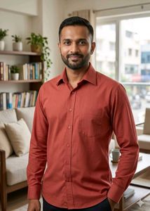 Men's Rust Colored Button-Down Shirt