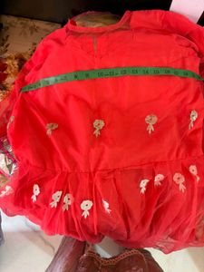 Coral Embroidered anarkali Set