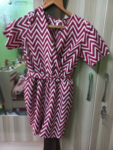 Boho Chevron Print Wrap Dress