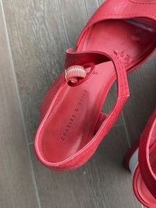 Red Platform Wedge Sandals