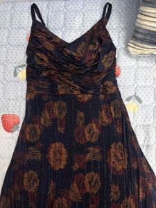 Floral Print Spaghetti maci  Strap Dress