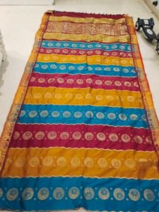 Vibrant Striped Saree
