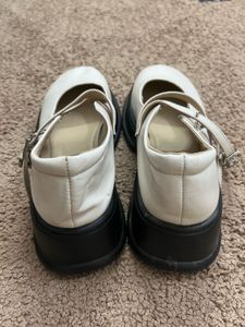 White Mary Jane Platform Shoes