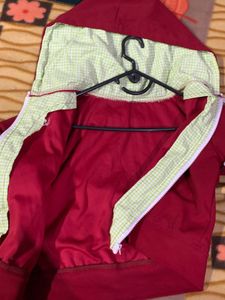 Red Cropped Zip-Up Hoodie