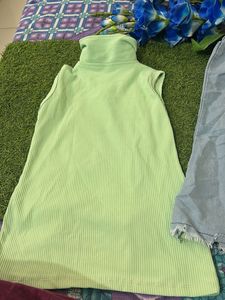Stylish Mint Green Top &amp; Denim Shorts Set