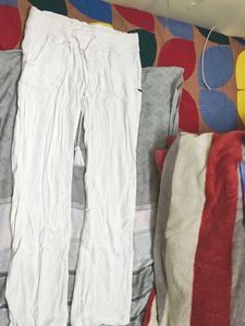 New White cotton Blend Pants