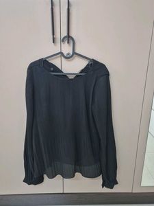 Pleated Long Sleeve Top