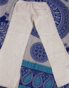 Cream Wide Leg Casual Pants