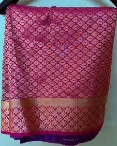 Vibrant Rani Pink-Blue saree