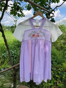 Embroidered Lilac Ethnic Gown