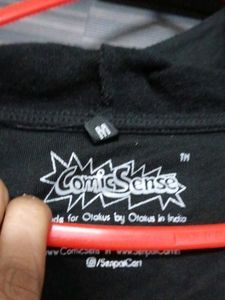 Black Graphic Zip-Up Hoodie