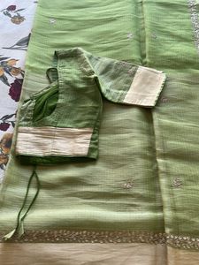 Light Green Saree with Blouse
