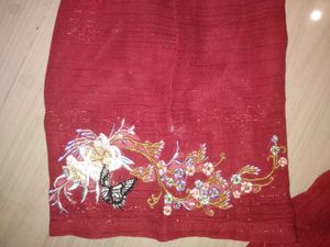 Elegant Red Embroidered top