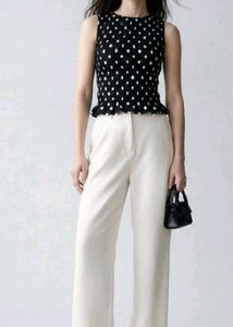 Chic Smocked Polka Dot Sleeveless Top
