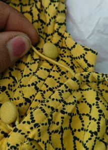 Yellow Print Mini Dress