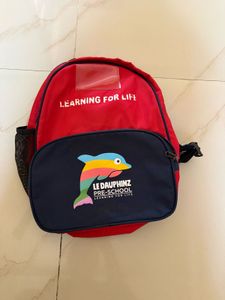 Kids Red Backpack with Dolphin Logo