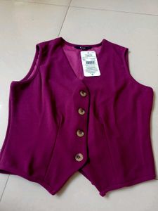 Chic V-Neck Button-Up Sleeveless Vest Top