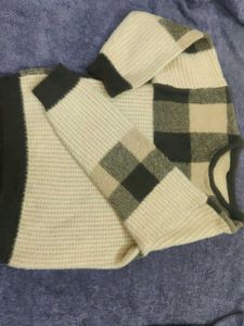 Cozy Plaid Knit Sweater