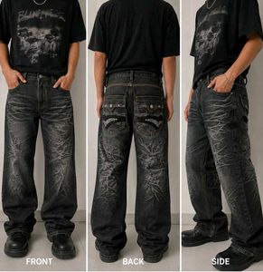 Unisex Distressed Wide Leg Jeans
