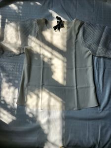 Korean White Puffy Sleeve Top