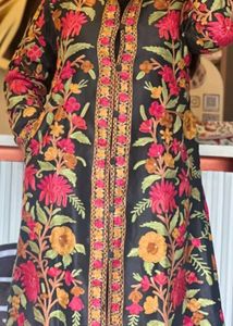 Embroidered Black Kashmiri coat set