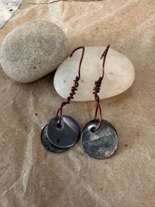 Handmade Copper &amp; Metal Disc Earrings