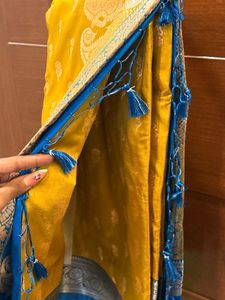 Vibrant Yellow Silk Saree