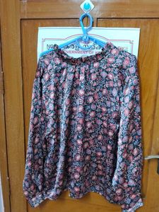 Floral Print High Neck Top