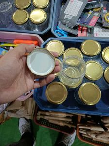 1 piece Glass Jar with Golden Lid