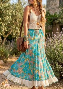 Bohemian Floral Print Maxi long Skirt