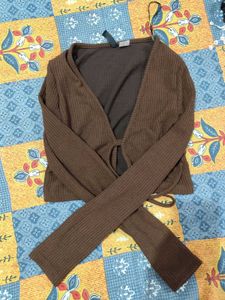 HnM brown coverup shrug