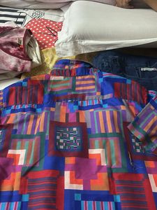 Colorful Geometric Print Button-Up Shirt