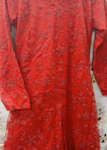 Red Embroidered frock