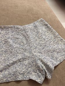Zara Chic Tweed Textured Shorts
