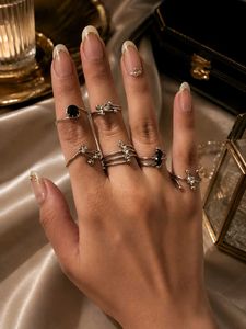 Stackable Silver Rings Set of 6