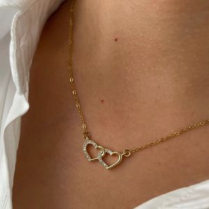 Double Heart Pendant Necklace