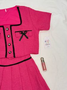 Imported 2 Piece Pink Tweed Set