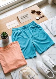 Turquoise Mesh Shorts