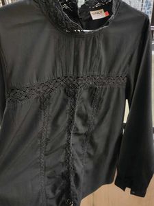 Black Lace Trimmed Top