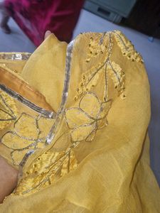 Pastel Yellow Gotta Patti Work Heavy Saree ❤️
