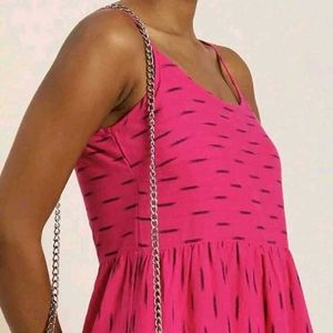Hot Pink Printed Summer Kurta