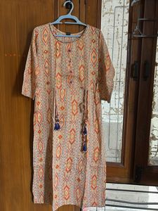 Vibrant Ethnic Printed with mirror work Kurta