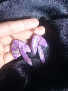 Purple Clay Dangle Earrings