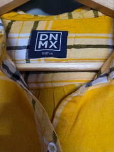 Yellow Plaid Button-Up Shirt