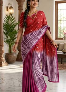Beautiful Red & Purple Saree