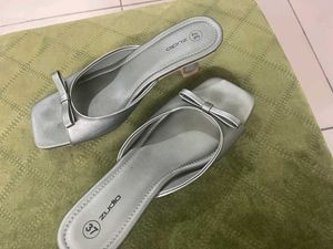Green Rhinestone Block Heel Sandals Combo Of 3