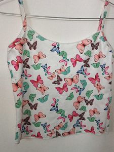 Butterfly Print Crop Top